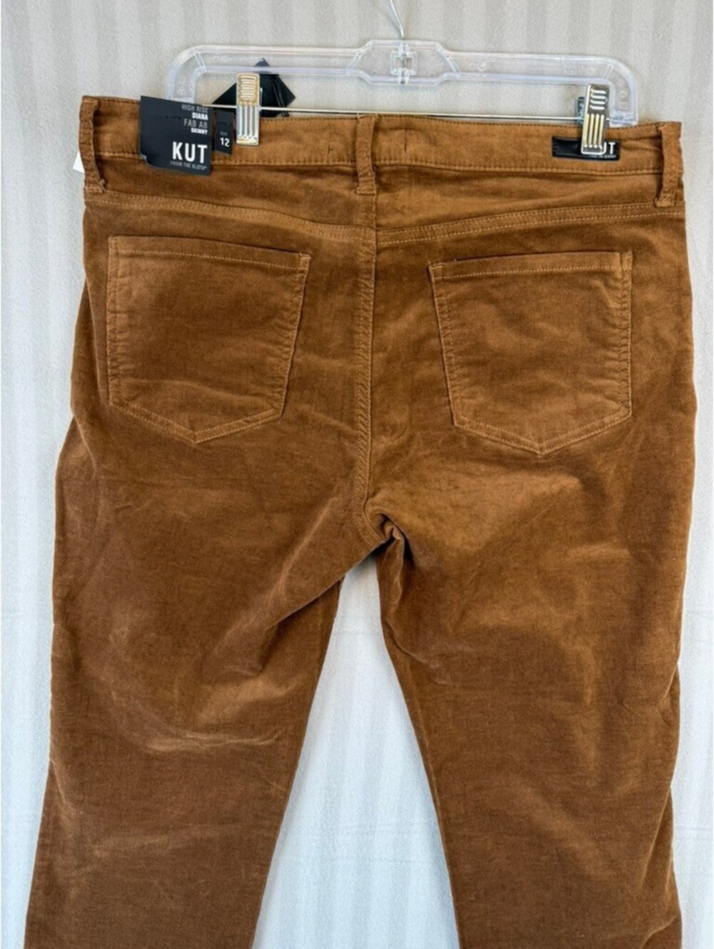 KUT from the Kloth Diana Fab AB Skinny High Rise Corduroy Pants in Cognac, Sz 12 - Picture 8 of 9